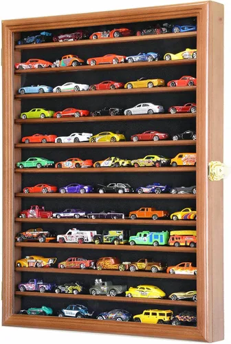 Vista 7 de Gabinete de exhibición de autos modelo Diecast / Matchbox 1/64 con puerta (Negro)