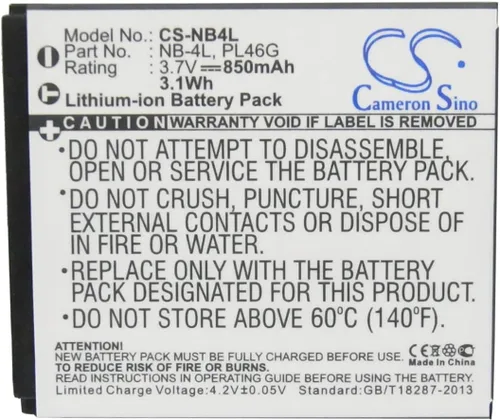 Vista 4 de VINTRONS - Batería de repuesto para Canon IXUS 115 HS (850 mAh/3.1 Wh)