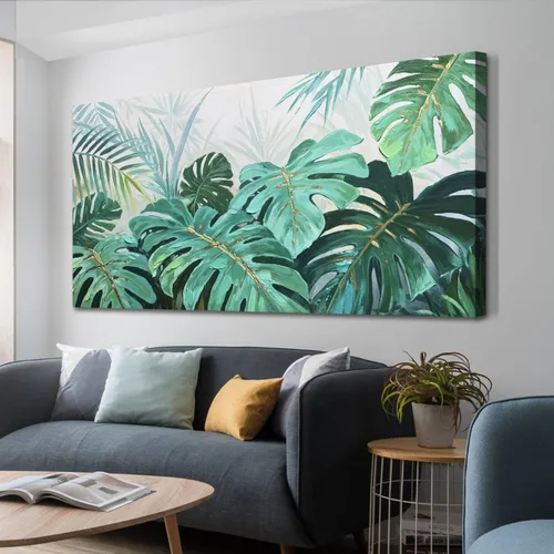 Vista 16 de Enartly Arte de pared texturizado 3D con ondas oceánicas para sala de estar, paisaje marino azul, velero, lienzo, pintura costera, obra de arte