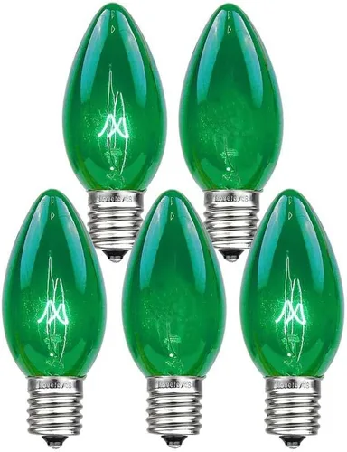 Vista 11 de Paquete de 25 focos de repuesto para cadena de luces de Navidad para exterior, 7 vatios, de Novelty Lights Multi