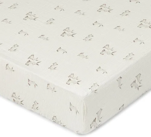 Vista 11 de Crane Baby Sábana bajera, sábana bajera ajustable de algodón suave para cunas y guarderías, cobre beige, 28 pulgadas de ancho x 52 pulgadas de alto