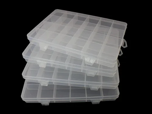 Vista 11 de Caja de almacenamiento de plástico transparente de 6 piezas con cierre hermético, contenedor organizador para lápices, rompecabezas, juguetes