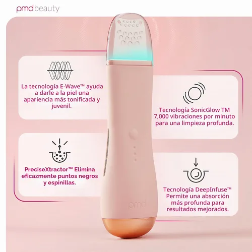 Vista 2 de PMD Wave Pro - Espátula avanzada para la piel de grado profesional - Extracción, infundir y levantar - SonicGlow Vibración y tecnología E-Wave