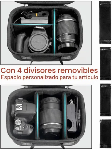 Vista 3 de RAIACE Funda rígida de transporte compatible con Canon EOS Rebel T7 / R100 / R50, para Sony, para cámara Nikon, funda protectora con bolsillo