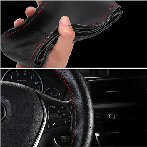 Vista 4 de WouND Cubierta del volante del coche, para Nissan Marzo Sunny Versa 2013 Almera transpirable antideslizante protector interior accesorios