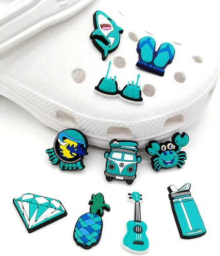 Vista 5 de Dijes coloridos para zapatos de verano, 10 unidades, no repetidos, lindos y divertidos, accesorios para niños, niñas, adultos, hombres, mujeres