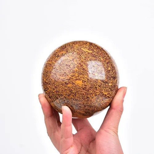 Vista 43 de JIC Gem Piedra Natural de Jaspe Africano Cristal de Curación Esfera Adivinación Bola de Piedra Preciosa, Feng Shui Reiki Aura Decoración