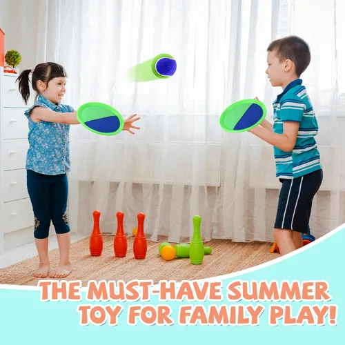 Vista 3 de Juego de pelotas para lanzar y atrapar, juguetes de playa para niños, juguetes al aire libre y juegos de patio para niños y niñas, mejora