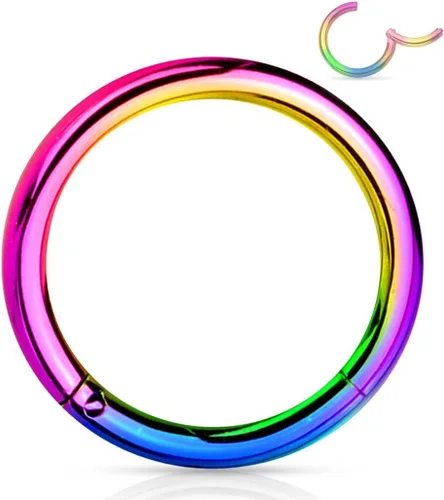 Vista 83 de Forbidden Body Jewelry - Piercing para la nariz de acero quirúrgico 316L con bisagra, 14G, 16G, 18G, diámetro de 15/64, 5/16, 25/64, 15/32 pulgadas
