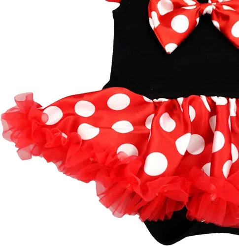 Vista 6 de IMEKIS Traje de ratón para bebé y niña, mameluco de girasol y melocotón + pantalones cortos con volantes + diadema para sesión de fotos de pastel