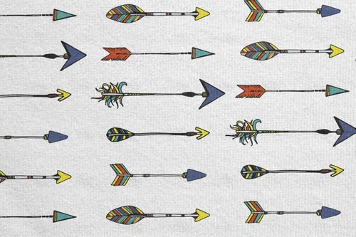 Vista 5 de Ambesonne Arrow - Toalla para esterilla de yoga, patrón colorido, flechas orientales, diseño cultural tradicional, antideslizante, absorbente