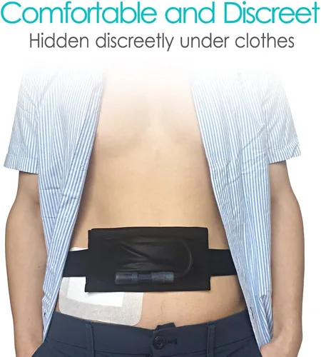 Vista 5 de Cinturón de diálisis peritoneal transpirable con bolsa de malla elástica para tubo de alimentación Peg/G/J, accesorios de transferencia, accesorios