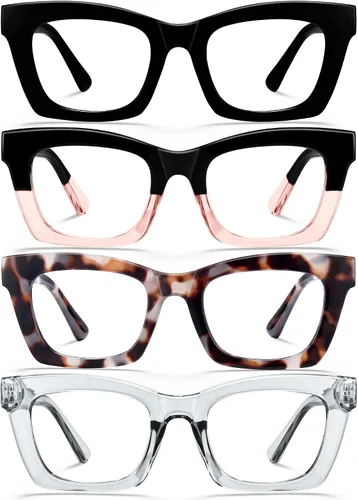 Vista 21 de CCVOO Lentes de lectura elegantes para mujer, anteojos elegantes, lectores de luz azul, tramposos