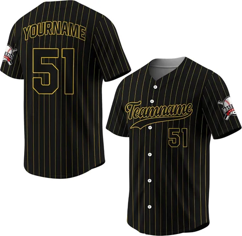 Vista 7 de Camiseta de béisbol a rayas personalizadas con logotipo de número de nombre para hombres, mujeres, jóvenes, niños, camiseta de uniforme