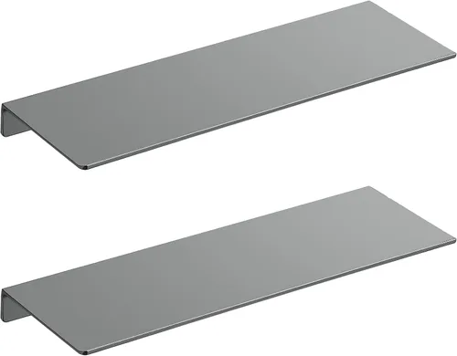 Vista 24 de Danpoo Pequeño estante flotante para almacenamiento en la pared, mini estante de exhibición para coleccionables, estante de pared de metal para Negro