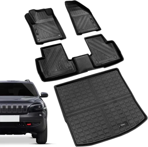 Vista 8 de Vanseno Alfombrilla de respaldo compatible con Jeep Cherokee 2014-2023, cubierta de asiento trasero, protector para todo tipo de clima, compatible