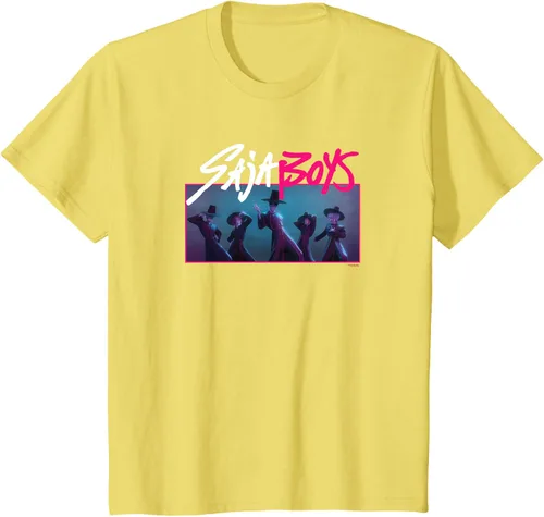 Vista 44 de Camiseta Oficial de KPop Demon Hunters Saja para Niños Negro