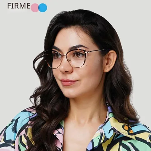 Vista 2 de Firmoo Lentes de bloqueo de luz azul, antifatiga ocular, anti dolor de cabeza, corte UV, gafas de lectura para computadora Cateye con aumento Negro