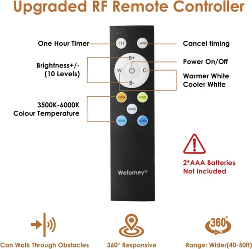 Vista 9 de Wefomey Tira de luces LED blancas, luz de cinta flexible regulable brillante de 24 V con control remoto y aplicación, fuente de alimentación