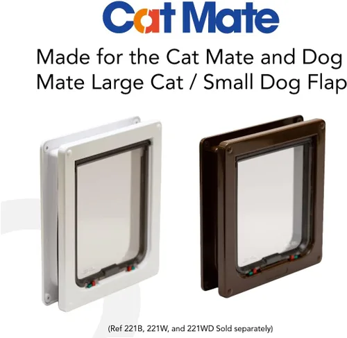Vista 3 de Cat Mate Revestimiento de pared, compatible con grandes mascotas más cercanas, Cat Mate y Dog Mate Pet Flaps 221 y 357, color blanco (paquete de 1)