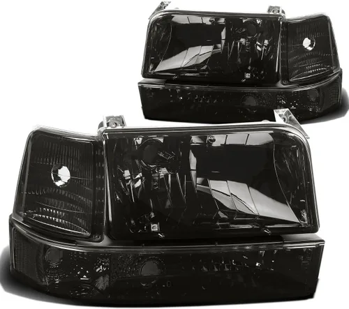 Vista 8 de DNA Motoring HL-OH-F15092-6P-BK-AM - Faros delanteros de repuesto para Bronco 92-96 F150 F250 F350, color negro, faros ámbar
