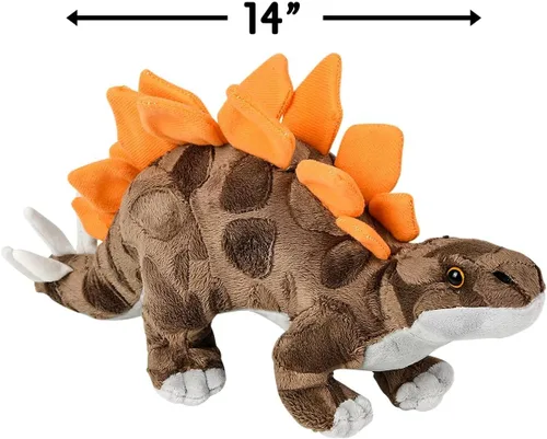 Vista 2 de Rhode Island Novelty Peluche de estegosaurio Animal Den de 14 pulgadas