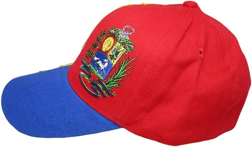 Vista 6 de K's Novelties Venezuela 7 Estrellas Rojo Royal Blue Letras Cresta Parche En El Lado Bordado Gorra