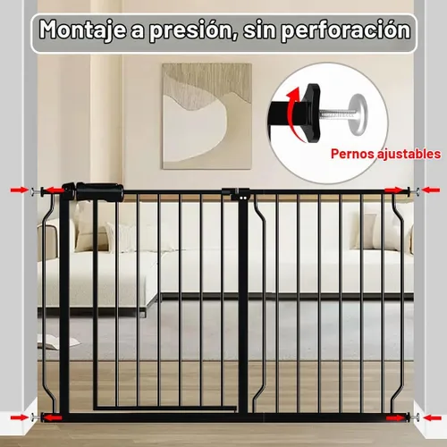 Vista 6 de Fairy Baby Puerta de seguridad para bebés Extensión de 12 cm para puerta de seguridad para bebés con cierre automático Puerta de seguridad