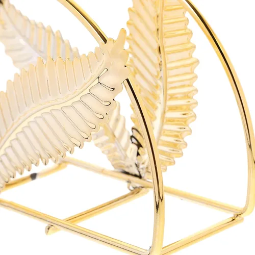 Vista 9 de Healifty Iron Napkin Holder Large Napkin Stand with Leaf Design, Golden Metal Serviette Holder for Bathroom and Dining Table Use