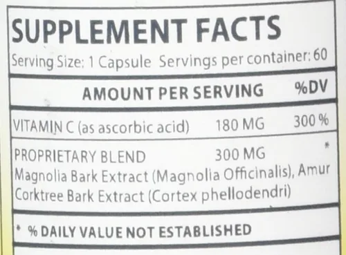 Vista 4 de Magnolia Bark Extract Plus Amur Corktree Capsules, 60
