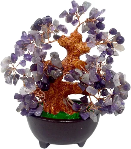 Vista 11 de Feng Shui HN130 - Árbol de dinero de cristal verde natural para la riqueza y la suerte