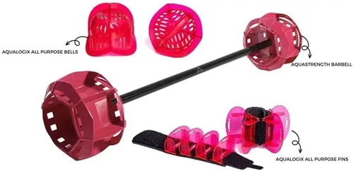 Vista 2 de Hydrorevolution - Paquete de equipo de ejercicio acuático para mujer Barra acuática Mancuerna acuática Resistencia al agua Entrenamiento a