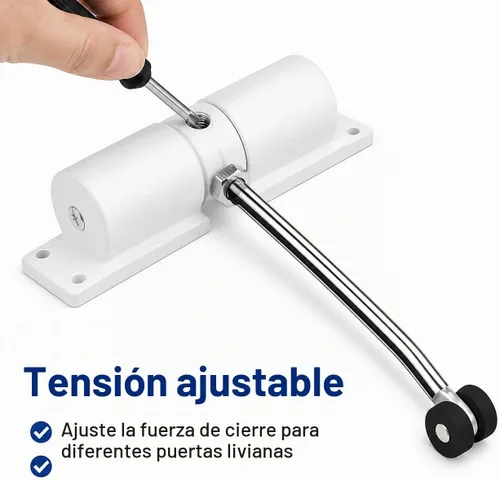 Vista 3 de Cierre de puerta automático, cierre de puerta de resorte de seguridad de aleación de zinc ajustable de 30 kg para bisagra de puerta de cierre (negro)