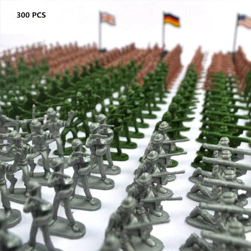 Vista 3 de RAINBOW TOYFROG Juego de figuras de acción de hombres del ejército - 300 piezas de soldados de juguete juego militar - Figuras de acción clásicas