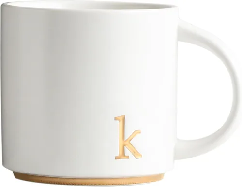 Vista 14 de COLLECTIVE HOME - Tazas de cerámica con monograma, tazas de café con inicial dorada de 15 onzas, elegantes tazas de té del alfabeto, elegante taza p