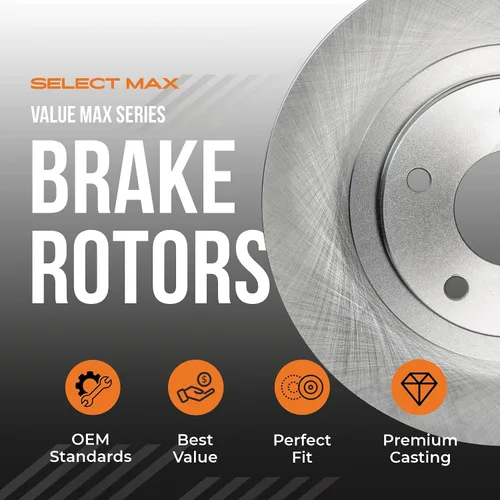 Vista 6 de [Delantero] Max Brakes Premium OE Rotores con almohadillas de cerámica de carbono KT138841 Fits 2011-2014 Ford Mustang (GT, Excl. Brembo Brake)