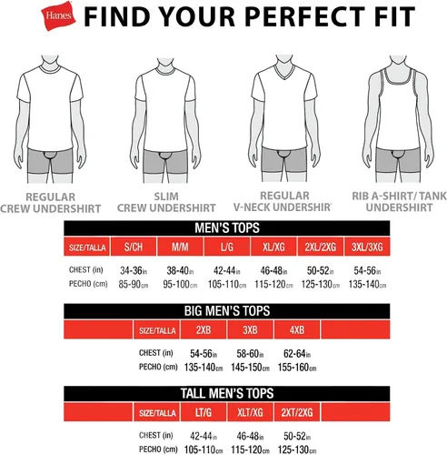 Vista 6 de Hanes Camisetas para hombre, control de olores, absorben la humedad, 100% algodón, paquetes múltiples