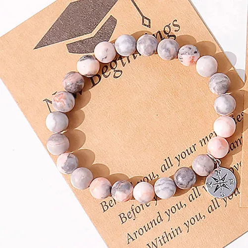 Vista 9 de 2024 Graduation Gifts for Her Him Natural Stone Bracelet Class of 2024 High School College Graduation Gift for Women Men