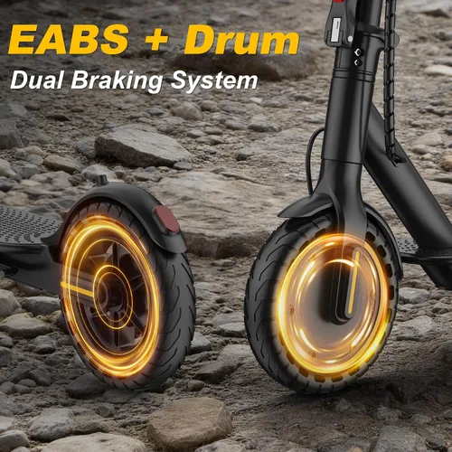 Vista 4 de WERHY Scooter eléctrico, motor potente de 350 W/500 W y neumático de 8.5 Amarillo-gris