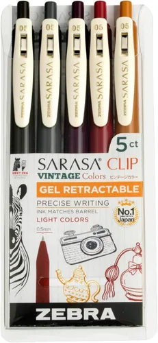 Vista 13 de Zebra Pen Sarasa Clip Decoshine - Bolígrafo de gel retráctil, punta fina de 0.020 in, colores metálicos surtidos, funciona bien en papel oscuro