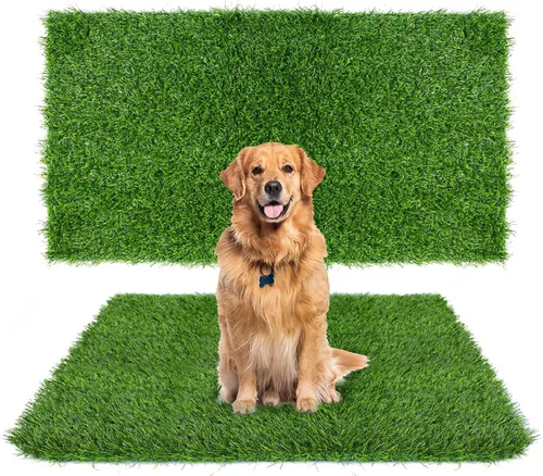 Vista 8 de GLOBREEN Almohadilla de Césped Falso para Perros Potty, 19" x 29" Almohadillas de Césped Artificial para Mascotas Cachorros, Gruesas y de Alto