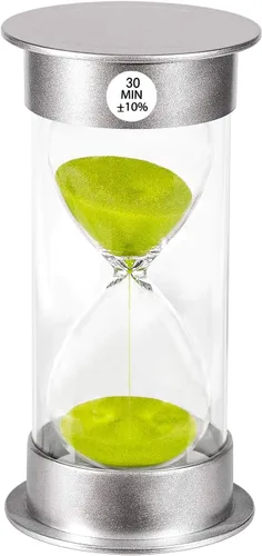 Vista 19 de Temporizador de arena de 1 minuto, reloj de arena de plástico de 1 minuto, reloj de arena pequeño de un minuto, temporizador de cristal de arena Azul