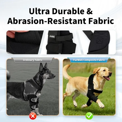 Vista 5 de Protector de codo para perro con correa de pecho desacoplada, transpirable, resistente a la abrasión, soporte de codo ajustable para higroma
