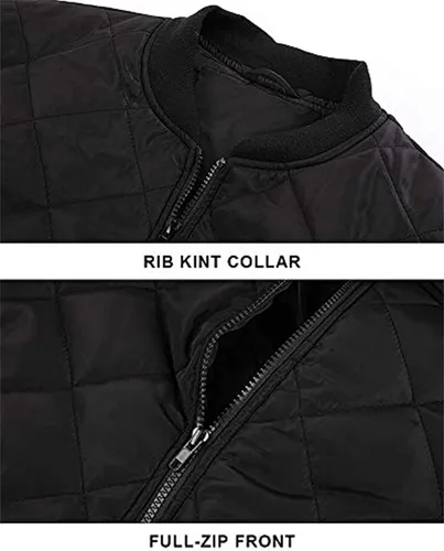 Vista 5 de Chaquetas de bombardero para hombre con diamantes, abrigo ligero acolchado para otoño e invierno