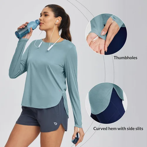 Vista 59 de BALEAF - Camisetas de sol de manga larga para mujer, con FPU 50+, para senderismo, ligeras, de secado rápido, protección contra rayos ultravioleta