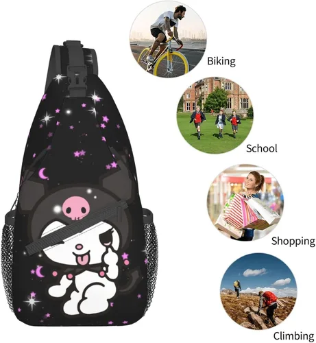 Vista 6 de Bolso casual para el pecho, bolso cruzado de dibujos animados, bolso de hombro kawaii para ciclismo, deportes, senderismo