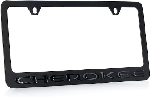 Vista 2 de JEEP Marco de matrícula Cherokee – metal oscurecido grabado