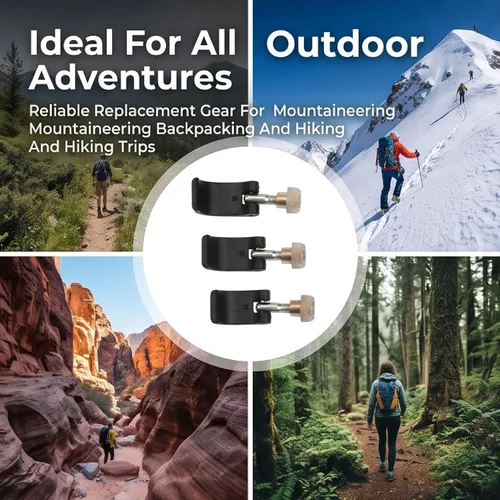 Vista 8 de Clips de repuesto de bloqueo de poste de trekking, abrazaderas de giro rápido para bastones de senderismo, accesorios de abrazadera de poste