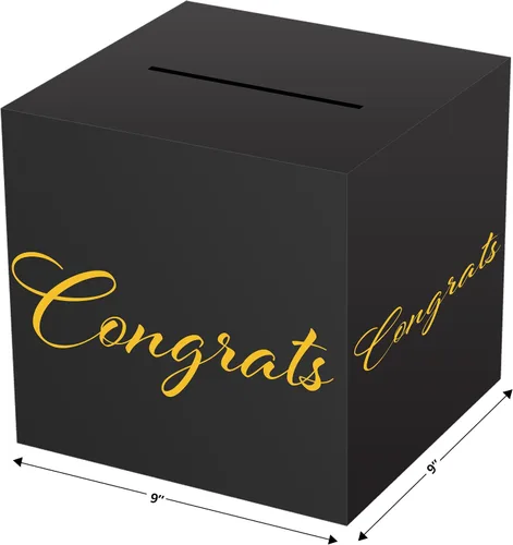 Vista 3 de Beistle Caja de tarjetas multiusos para eventos: ideal para bodas, cumpleaños, baby showers, graduaciones y mucho más: este tarjetero decorativo