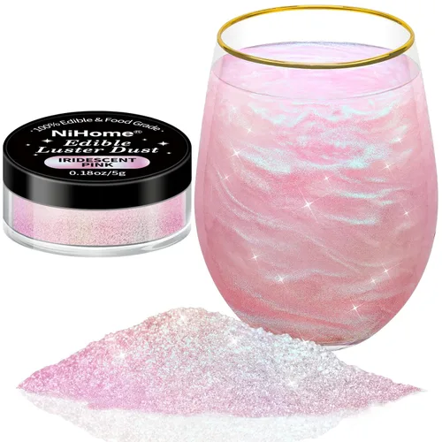 Vista 10 de NiHome - Polvo de lustre comestible y purpurina brillante, esparcidores metálicos de lujo, 4 botellas de 0.18 oz/5 g para decorar bebidas y pasteles